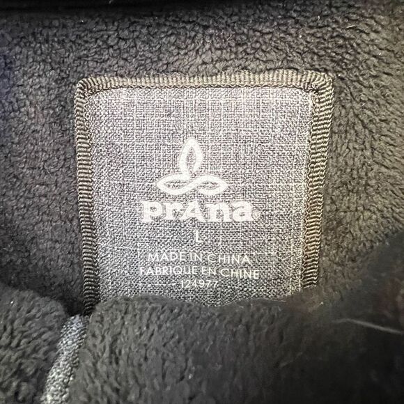 Prana Jacket Women’s Large Gray Full Zip Snap Buttons Bonded Fleece Lining - Picture 8 of 12